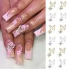 20Pcs Alloy Butterfly Nail Charms 3D Metal Shiny Crystal Butterfly Nail Charms for Acrylic Nails, Gold Silver Butterfly Nail Rhinestones Butterflies Shape Nail Jewelry for DIY Acrylic Nail Decorations
