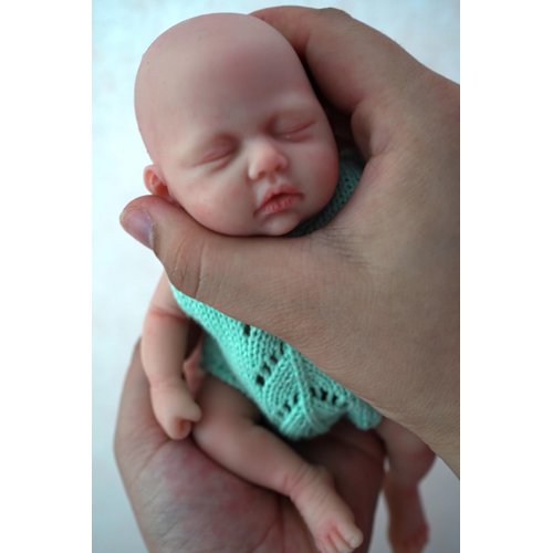Newtotlove 7 Inch Reborn Baby Doll， Silicone Doll Boy, Mini Realistic Newborn Baby Dolls Silicone Full Body with Feeding Accessories&Gift Box