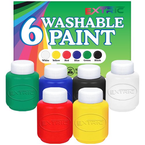 Washable Paint for Kids – 6 Count Finger Paint (2 oz Each) Tempera Paint - Non Toxic Kids Paint for Art, Craft – Kids Paint Set for School and Home Projects – Toddler Art Supplies Kit