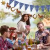 5 Pcs Western Cowboy Party Decorations Bandana Pennant Banner Wild West Banner Cowboy Banner Hanging Western Yee Haw Banner Western Decorations for Cowboy Birthday Party Supplies (Classic Style)