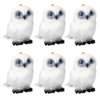Skylety 6 Pieces Mini Stuffed Owl Plush Toy 3.2 Inch White Soft Plush Owl Animal Christmas Hanging Ornament DIY Keychain for Christmas Birthday Decorations Party Presents