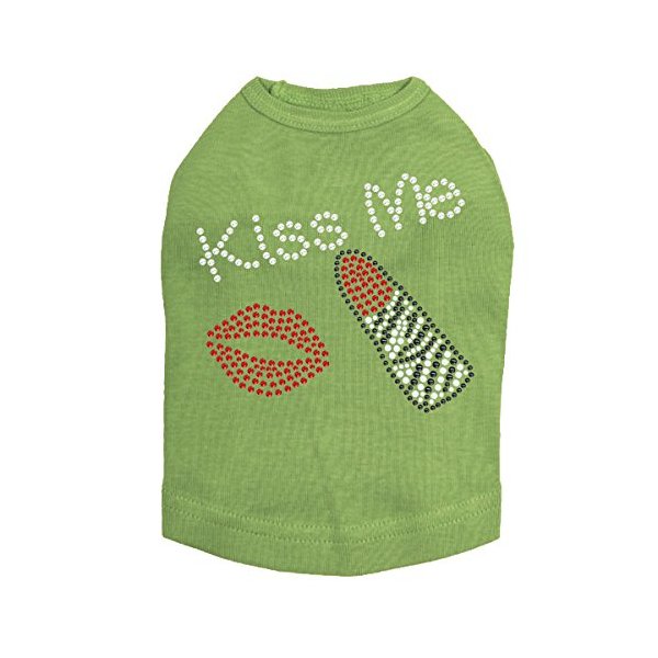 Kiss Me (Lips and Lipstick) Dog Shirt 4XL LIME GREEN