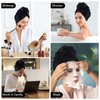 SINLAND Microfiber Hair Drying Cap Hair Towel Turban Twist for Long Hair Fast Drying Towels Head Turban Absorbent Soft Lightweight 3 Pack Black