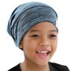 ELIHAIR 2pc Kids Sleep Bonnet Hats for Night Sleeping Cap Silky Lined Satin Bonnet with Adjustable Elastic Band for Teens Toddler Child Natural Curly Frizzy Hair Cover(Hot Roses and Blue Black)