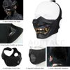 AOUTACC Airsoft Half Face Masks,Evil Demon Monster Kabuki Samurai Hannya Oni Tactical Half Face Protective Masks for Masquerade Ball,Party,Halloween,CS War Game,BB Gun, (Black)