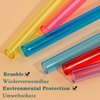 24Pcs Mermaid Party Favors Straws Reusable Plastic Mermaid Drinking Straws for Mermaid Theme Birthday Party Supplies