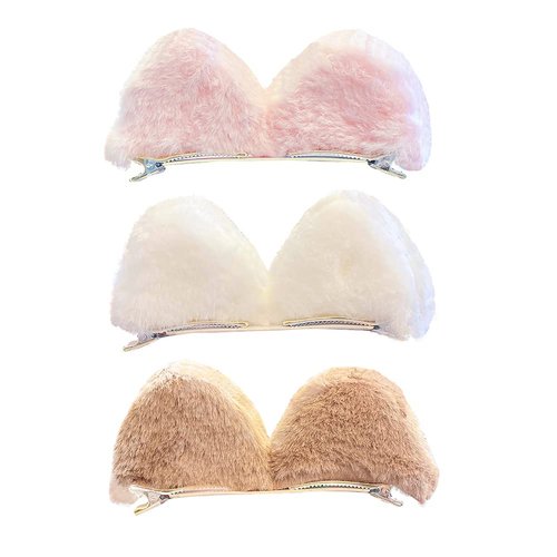 3 Pairs Cute Cat Ears Hair Clips Pins Hairpins Animal Lolita Cosplay Headwear Headpiece Halloween...