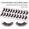 Hermosa Hollywood Glam, Vegan Mink False Eyelashes with 10 Pairs, Silk Materials and black and Brown hairs mixes, Black Cotton Band with Light weight Hair, Reusable for over 20 times HMC02