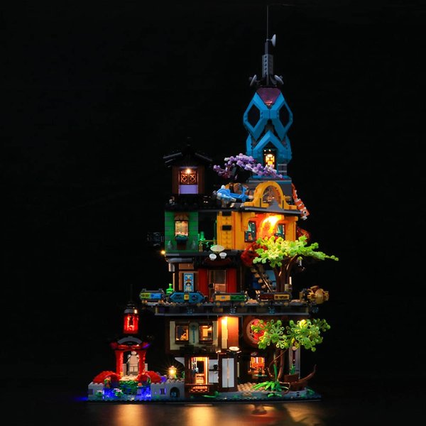 GEAMENT Bricks Light Set for NINJAGO City Gardens Building Blocks Model Compatible with Lego 71741 (Model Set Not Included)