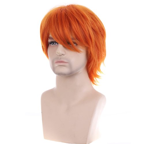 RightOn 12 Inches Dark Orange Wig Short Wig Ginger Wig Cosplay Wig for Costume Party and Dress Up...