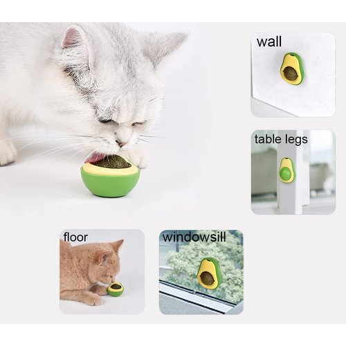 SUOXU Catnip Ball Cat Toy Cat Wall Treats,3 Pack Silvervine Catnip Toys for Indoor Cat, Cat Teeth Grinding Chew Teeth Cleaning Roller Exerciser Interactive Cat Toys