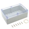 LeMotech ABS Plastic Junction Box Dustproof Waterproof IP65 Electrical Enclosure Box Universal Project Enclosure Grey with PC Transparent Clear Cover 9 x 5.9 x 3.4 inch(230 x 150 x 87 mm)