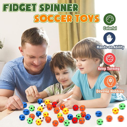 33 Pcs Mini Fidget Spinners Soccer Ball Toys Party Favors for Kids, Classroom Prizes, Pinata Filler, Goodie Bag Stuffers, Treasure Box Toys, Prize Box Toys for Kids Classroom, Bulk Toys Set