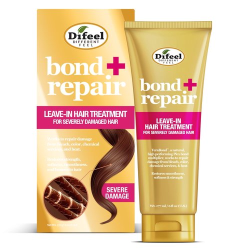 Difeel Bond & Repair Leave in Hair Treatment for Severely Damaged Hair 6 oz. - Deep Bond Hair Treatment, Bond Rebuilder for Hair Repair
