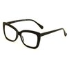 Women Big Lens Butterfly Reading Glasses - Fun Cateye Clear Lens Readers - Vintage Fashion (Black, 1.25)