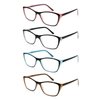 TISHUI Reading Glasses for Women +1.50 Modern Cat Eye Ladies Readers 2 Tone Stylish Fashionable Cheaters Glasses W/Comfortable Spring Hinges 4 Pack
