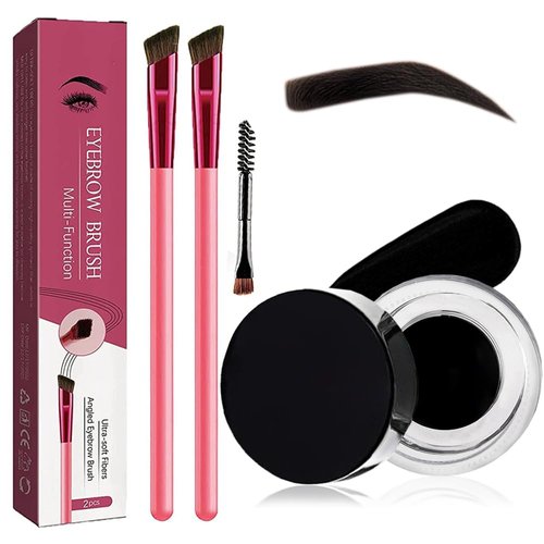 4D Hair Stroke Brow Stamp Brush, Eyebrow Hair Stroke Brush, Ultra-thin 4D Eyebrow Stamp Brush Realistic Hair Stroke Eyebrow Brush Eye Brow Stamping Kit (Black)