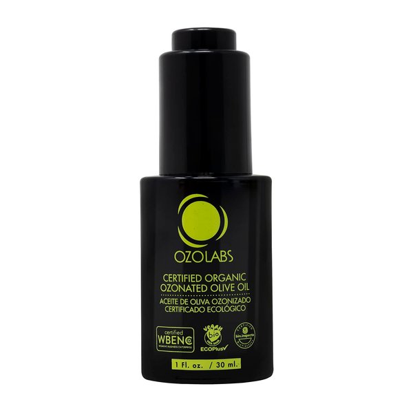 Ozolabs |100% Spanish Certified Organic Ozonized Extra Virgin Olive Oil for Skin | Regenerating and Anti-Aging Properties | Violet Glass Dropper Bottle | 30ml