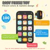 Toy Phone Baby Remote Control Toy Set, Play Phones TV Remote Control with Music Light for 6+ Months, Early Learning Baby Toys Gift for 1 Year Old Boys Girls Kids Toddler Infant, English/Spanish, Black