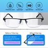 Anourney 3-Pack Reading Glasses for Men, Lightweight Metal Half Frame Blue Light Blocking Computer Readers,Filter UV Ray/Computer Glare with Spring Hinge Eyeglasses(3PCS Black,+2.0)