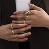 fxmimior Boho Dainty Gold Ring Set Finger Leaf Rings Sets Vintage Snake Knuckle Rings for Women and Girls 8 pcs