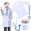 Naichuo Doctor Nurse Lab Coat Outfits,Kids Role Play Doctor Costume With Realistic Accessories for Boys Girls Ages 3-12(Lab Coat, White/4-5T)