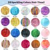 AIAIZHQH Hair Tinsel Kit (20 Colors, 4400 Strands, 48 Inches) Sparking Tinsel Hair Extensions Kit with Tools, Fairy Hair Tinsel Kit Heat Resistant Highlights Glitter Hair Extensions Hair Tensile Kit