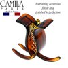 Camila Paris NV06 French Hair Clip for Women, Brown 3 Teeth Ponytail Holder, Girls Hair Claw Clips Jaw Fashion Durable Styling Hair Accessories for Women, Strong Hold No Slip Grip, Made in France