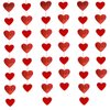 6Pcs Red Glitter Valentines Heart Garland Valentine's Day Heart Banner Valentines Hanging Heart Garland Decorations for Happy Valentines Day Wedding Engagement Party Decorations