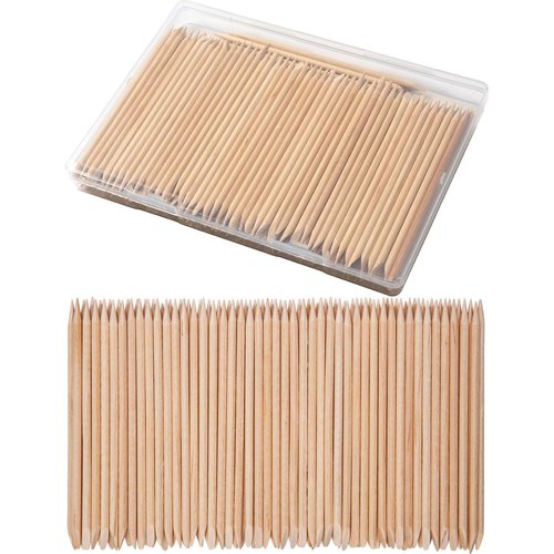200 Pcs Orange Sticks for Nails - Borogo Orange Wooden Nail Sticks Double Sided Multi Functional Cuticle Pusher Remover Manicure Pedicure Tool