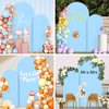Fuloon Wedding Arch Cover 6.6FT, 5FT, Elastic Party Arch Cover Round Top Backdrop Stand Covers for Wedding Birthday Party Baby Shower Banquet Decoration Blue