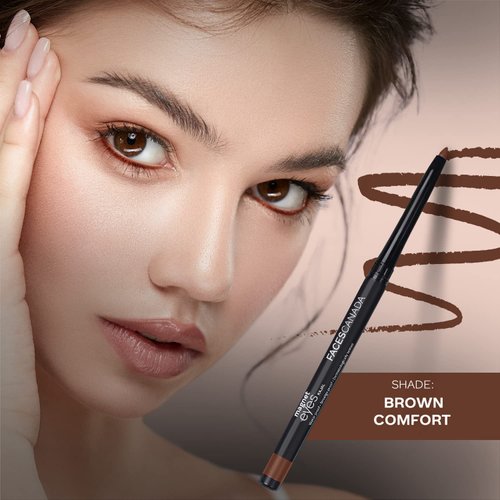 FACESCANADA Magneteyes Color Eye Pencil - Brown Comfort 03 | with Almond Oil | 12 HR Long Stay Matte Finish | Single Stroke Glide | Waterproof & Smudge Proof | 0.01 Oz/0.30g