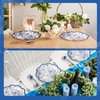 100 Pcs Blue Floral Paper Plates Disposable Dessert Plates Baby Bridal Shower Party Supplies Floral Dessert Plates Bulk Birthday Party Tea Party Serving Tray for Wedding Birthday Party Supplies