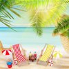Minatee 25 Pcs Beach Miniature Dollhouse Decoration, Umbrella Palm Chair Miniature Toys Garden Decorations Dollhouse Outdoor Accessories Beach Decorations for DIY Garden Plant Pool (Red, Yellow)