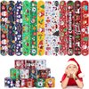 Christmas Slap Bracelets for Kids - 36 PCS Bulk Xmas Snap Bracelets Christmas Stocking Stuffers Goodie Bag Stuffers Santa Christmas Party Favors Supplies Decorations Classrooom Prizes for Girls Boys