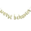 Worst Behavior Gold Glitter Banner, Drake Party Decorations, Birthday Photo Backdrop(Gold)
