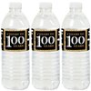 Adult 100th Birthday - Gold - Birthday Party Water Bottle Sticker Labels - Set of 20