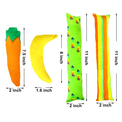 Youngever 4 Pack Cat Kicker Toys, Kitty Kick Stick, Cat Kick Toy, Interactive Cat Toys for Cat, Puppy, Kitty, Kitten (Cotton Fabric)