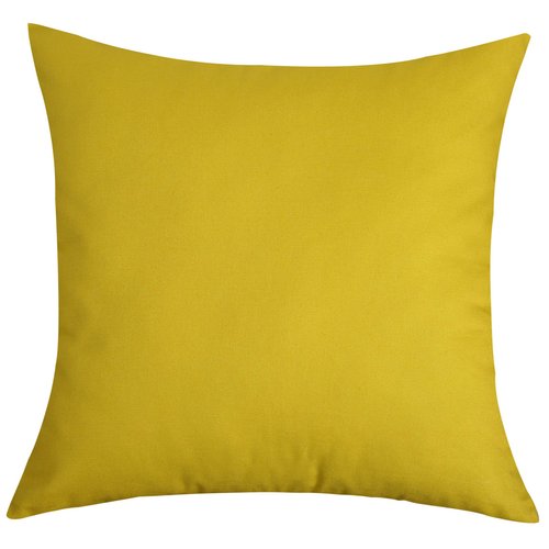 TangDepot Handmade Decorative Solid 100% Cotton Canvas Throw Pillow Covers /Pillow Shams, (18" x18" , Deep Yellow, 1 Count (Pack of 1))