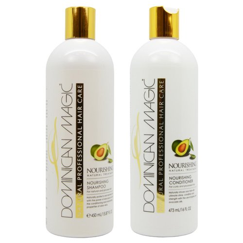 Dominican Magic Nourishing Shampoo & Conditioner Duo Set with Avocado Oil and Aloe Vera Infused Moisturizing Shampoo and Hydrating Conditioner for Women Duo Set (16oz)