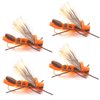 The Fly Fishing Place Godzilla Hopper Fly Fishing Flies - Orange High Visibility Grasshopper or Stonefly Dry Fly - 4 Flies Hook Size 8
