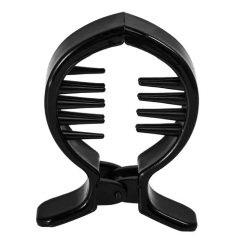 Duehut Hair Clip, 2 PCS Round Inner Toothed Strong Tension Fish Tail Hair Claw Clips for Women, Black