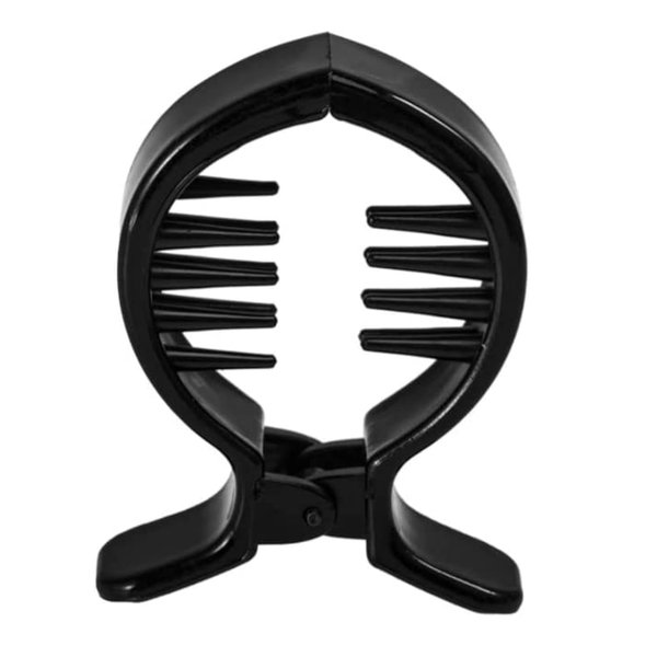 Duehut Hair Clip, 2 PCS Round Inner Toothed Strong Tension Fish Tail Hair Claw Clips for Women, Black