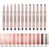 DekRion Eyeshadow Stick, Shimmer-Cream Eye Shadow Pencil, Eye Shadow Sticks Long-Lasting Waterproof, Glitter Eyeshadows Stick with Soft Brush for Eyeshadows Makeup(01Silvery-white)