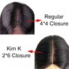 Czrleaty 2x6 HD Lace Closure Brazilian Body Wave 2x6 Lace Closure with Baby Hair Deep Middle Part 2x6 Closure Remy Human Hair Swiss Kim K Closure Natural Black Color(16")