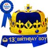 13th Birthday Gifts for Boys,13th Birthday Hat Boys,13th Birthday King,13 Birthday Crown Boy,13 Birthday Boy Sash,13th Birthday Decoration for Boys,13 Year Old Boys Birthday,Happy 13th Birthday Boy