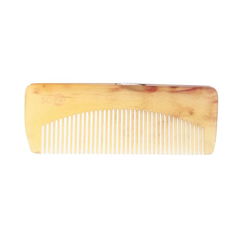 SC123 Real Ox Horn Hair or Beard Mustache Comb, 4.7 inch Handmade Fine Tooth Small Pocket Travel Combs with Anti-static, Detangling, Massage, Scalp Gua sha for Women, Men