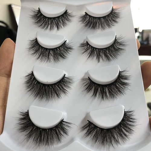 ALICROWN Faux Mink Lashes Pack 3D Volume Natural Fluffy Wispies Cross False Eyelashes