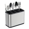 TESOT Silverware Caddy Utensil Caddy Spoon Holder with 4 Divided Compartments, Sturdy Stainless Steel, Rust Proof