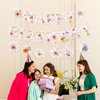 Luvsweets Wildflower Birthday Decorations for Girls - 3 Pcs Wildflower Happy Birthday Banner Decoration Party Supplies Garland Flower Party Decorations for Women Girl Birthday Decor